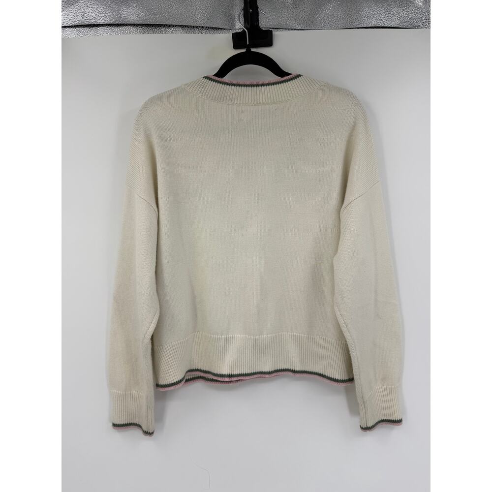 Ralph Lauren RLX Womens Wool Blend V-Neck Sweater Size XL White Cricket Preppy - Picture 3 of 11
